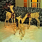Christmas Outdoor Decoration Lighted Deer Family Sculpture Home Xmas Yard Decor 671495048909