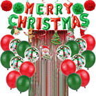 Christmas Party Decorations Pack 37 Piece X-mas Supplies Multi-colored
