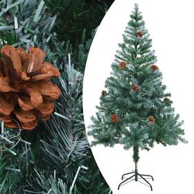 Christmas Tree Green White Pvc Steel 720287110255 And 47.2 In High Slim