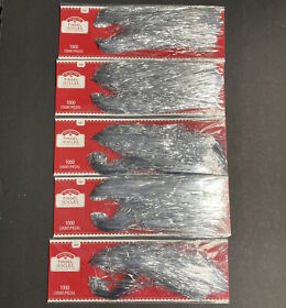 3505-wm Christmas Tree Tinsel Icicles Lot Of 5 Holiday Time Silver 5000 Strands 18 In