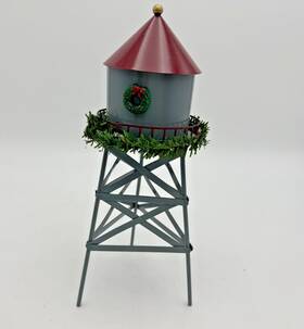Christmas Valley 088907242105 Metal Water Tower 10.5 Inches 1995 Vintage
