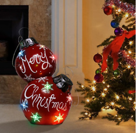Bauble-4033 Christmas Yard Decoration Stacked Ornament Baubles Indoor Outdoor 30inch Xmas Ball