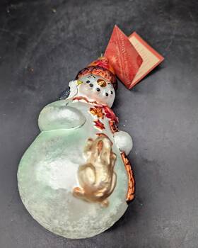 98-712-0 Christopher Radko Vintage 1996 Carlton The Snowman Christmas Ornament
