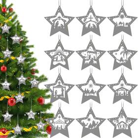Mz-chunful-1482 Chunful 60 Pcs Christmas Nativity Scene Ornaments Wooden Hanging Variable