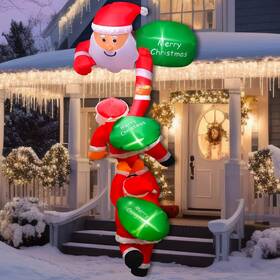Cn0496 Chunnin Outdoor Christmas Decoration 8 Ft Hanging Inflatables Climbing Santa Claus Blow