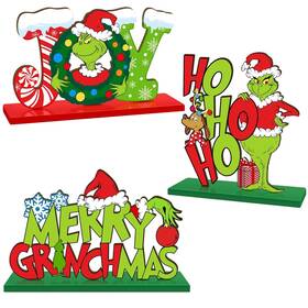 Sign04101 Cioey 3 Pieces Christmas Table Signs Decorations Merry Wooden Centerpiec