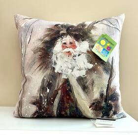 Climaweave 725734965110 Northwood Santa Christmas Throw Pillow Ivory And Brown 17 Inch Double Sided