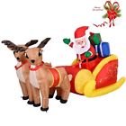 Cm19556 Unbranded Outdoor Christmas Decorations Inflatable Sled Santa Deer 740599761240