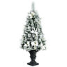 Cm23486us Costway Snowy Christmas Entrance Tree With White Berries 499852071124