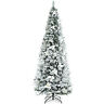 Cm23503 Costway Snow Flocked Christmas Pencil Tree With Berries 499854603330