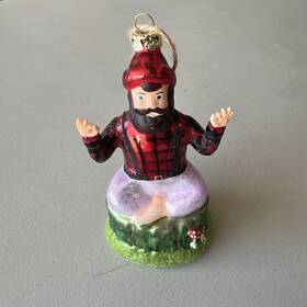 Cody Foster & Co. 643710933475 Yoga Lumberjack Glass Christmas Ornament By