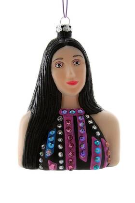 Ornament-4.75 Cody Foster & Co. Go-6411 Cher Bust Glass Christmas