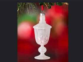 Go-8429 Cody Foster Apothecary Jar Peppermint Candy Glass Christmas Ornament
