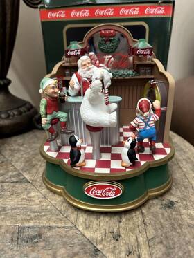 Coke 715429203016 Coca Cola Musical Collection Santas Soda Fountain Display 1994 Christmas Music