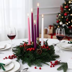 Jyi-colingmill-2008 Colingmill Christmas Advent Wreath Candle Holder Artificial Decorat