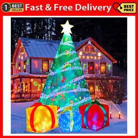 27322 Comin 7 Ft Christmas Inflatables Tree Outdoor Decorations Blow Up Yard Present B