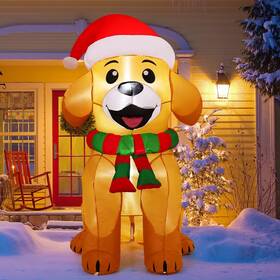 Co-27478 Comin 5 Ft Christmas Inflatables Dog Outdoor Yard Decorations Xmas Blow Up Go