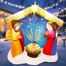 Co-27640 Comin 6ft Christmas Inflatables Nativity Scene Outdoor Decorations Blow