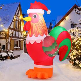 Co-27661 Comin 5.9 Ft Christmas Inflatables Outdoor Decorations Inflatable Rooster Blo