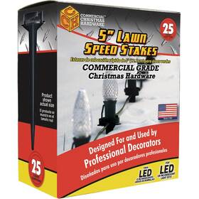 9130-99-5635 Commercial Christmas Hardware 5 Inch Lawn Speed Stakes 25-pack