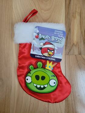 Commonwealth 787732261830 Angry Birds Mini Christmas Stocking Green King Pig Gift Card Holder