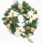 Coschrist11-gold Costyleen Inch Christmas Artificial Pine Wreath With Remote Controlled Warm
