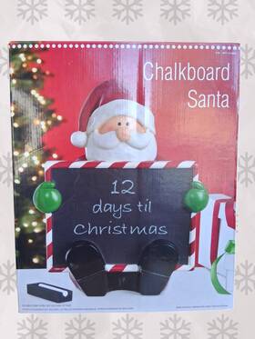 915604 Costco 667469250324 New Chalkboard Christmas Santa Decoration Item/art Large With Box