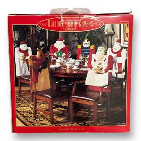 691836 Costco Christmas Holiday Chair Covers Set Of 6 3d Aplique Vintage Rare