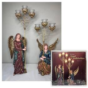 Costco/kirkland 400006636140 28 Inch And 23 Angel Candleholders 2 Xl Christmas Candelabras-costco/kirkland 663614