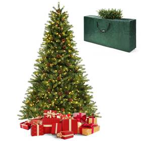 C15524555usa3976 Costway 7 Ft Pre-lit New Pe And Pvc Christmas Tree 3-minute Quick Shape With Storage Bag