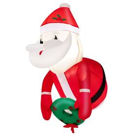 C302usa4545 Costway 3.3ft Inflatable Christmas Santa Claus Broke Out From Window Hanging Decoration