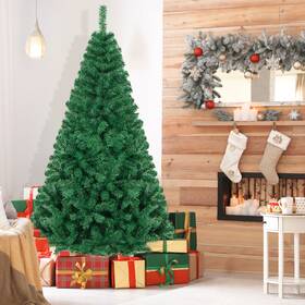 Cm19723 Costway 7ft Artificial Pvc Christmas Tree With Stand Holiday Season Indoor Outdoor Green