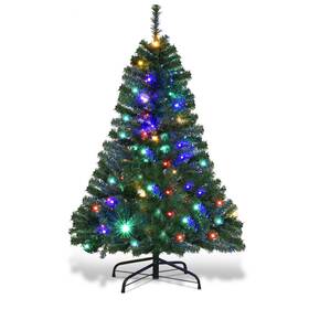 Cm20678 Costway 5ft Pre-lit Artificial Christmas Tree Premium Hinged With 150 Led