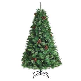 Cm23490 Costway Artificial Christmas Treew/red Berries 8 Ft. Traditional Indoor Green