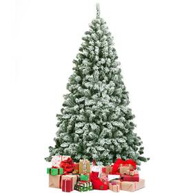 Fm22866a6637 Costway 6ft Snow Flocked Artificial Christmas Tree Hinged With 928 Tips And Foldable Base