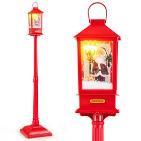 Hcst04428 Costway 61 Inch Christmas Street Lamp With Detachable Snow Globe Lantern Light Inside