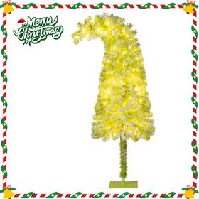 Hcst10064 Costway 5 Ft Whimsical Christmas Tree With Bendable Top 216 Branch Tips 80 Led Lights