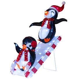 Hcst10076 Costway Lighted Christmas Decoration Penguin With 170 Led Lights For Home Lawn Yard Garden