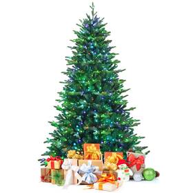 Us-2cm23485us Costway App-controlled Pre-lit Christmas Tree 8ft With Diy Modes Multicolor Lights