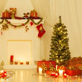Us-2cm24559us Costway 4 Ft Artificial Pre-lit Potted Christmas Tree Entrance Decor With 3 Lighting Modes
