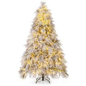 Us-2hcst03324 Costway 7 Ft Pre-lit Artificial Christmas Tree With 743 Pvc And Pine Needles Pe Tips