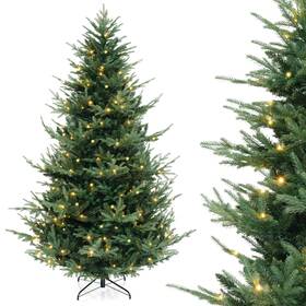 Us-2hcst04079 Costway 8ft Artificial Xmas Tree With 778 Pvc Pe Branch Tips 450 Warm White Led Lights