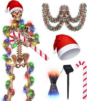Chx1703 Cozypower Christmas 12 Ft Skeleton Santa Outfit Accessory Classic Red