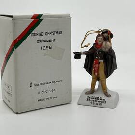 Cpc 720583000982 Vintage 1998 Dave Grossman Tiny Tim Porcelain Christmas Ornament Norman Rockwell