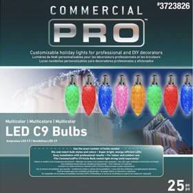 3723826  Cpro Gemmy Commercial Pro 25 Ct C9 Multicolor Led Christmas String E17 Light Bulbs