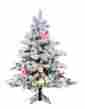 Cr-4023 Pine Christmas Tree Brand New Decor 4.5 Foot Flocked Alaskan Holiday Decorative 734205014141