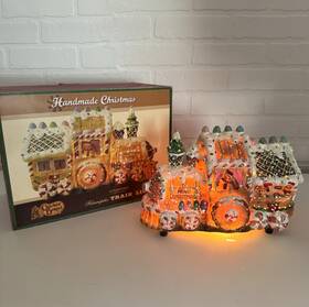 310391 Cracker Barrel Vtg Fiberoptic Christmas Express Train Light Gingerbread Tested