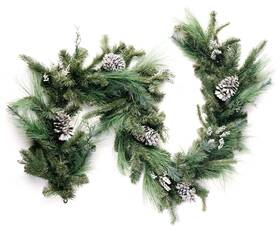 Gar-26 Craftmore Canterbury Estate Christmas Pine Garland And Grey Cone 72 Inch