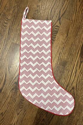 254-715 Crate And Barrel Reilly Red Christmas Stocking-chevron Design Nwot 4 In Stock