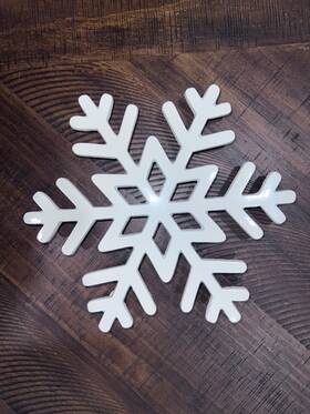 349-373 Crate And Barrel New Metal White Snowflake Trivet Christmas Holidays